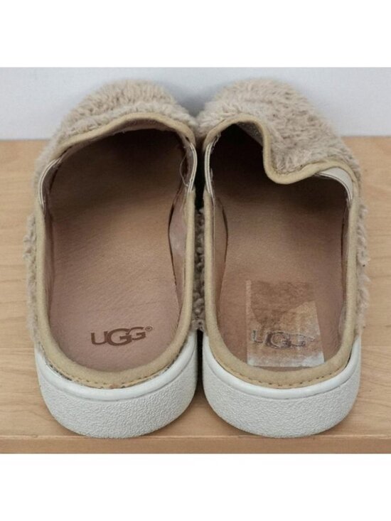 Ugg Luci Beige Slip On Womens Sherpa Fuzzy Slides Size 8